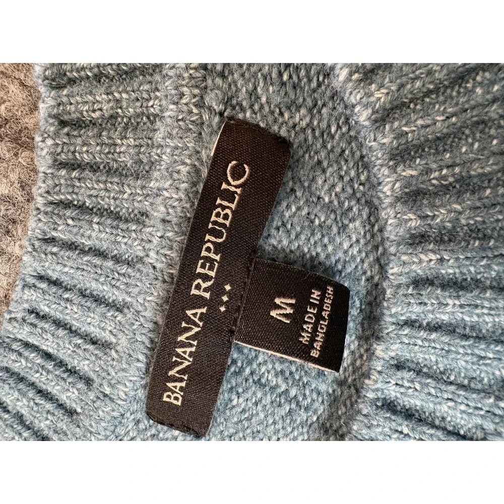 Banana Republic Sweater Mens M Blue Long Sleeve Crew Neck Cotton Knit Pullover